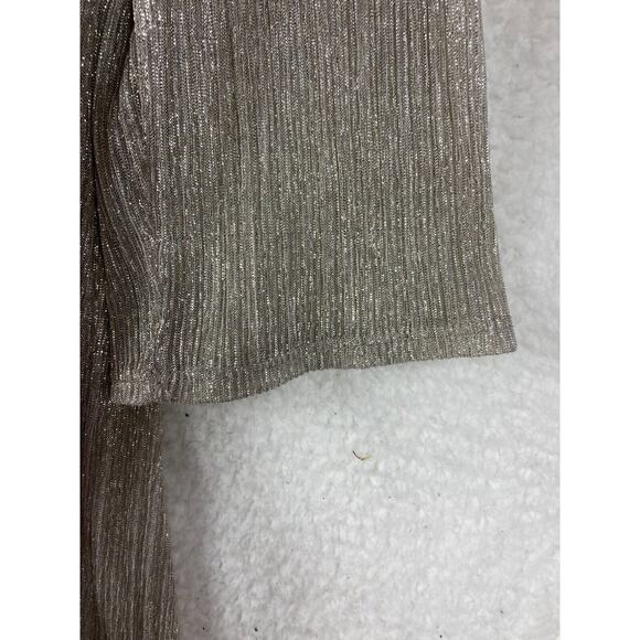 R&M Richards Women's 14W Midi 2‎ Piece Dress Jacket Gold Metallic Evening - Picture 9 of 16